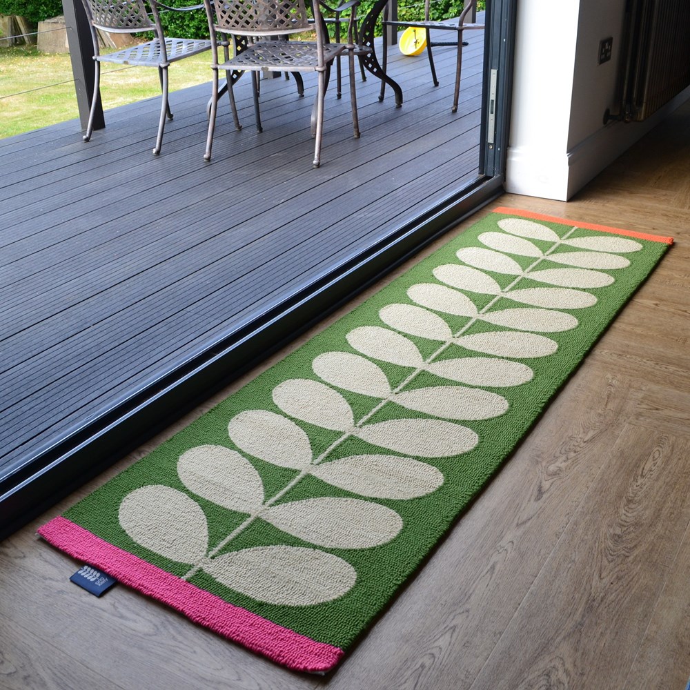 Solid Stem Indoor Outdoor Runner Rug 463607 by Orla Kiely in Basil